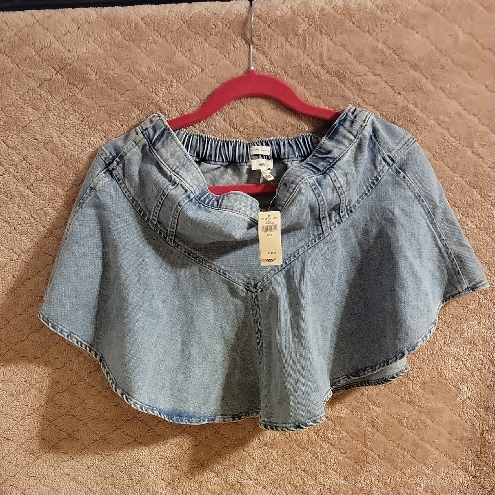 Aerie Denim Mini Skirt - Blue
